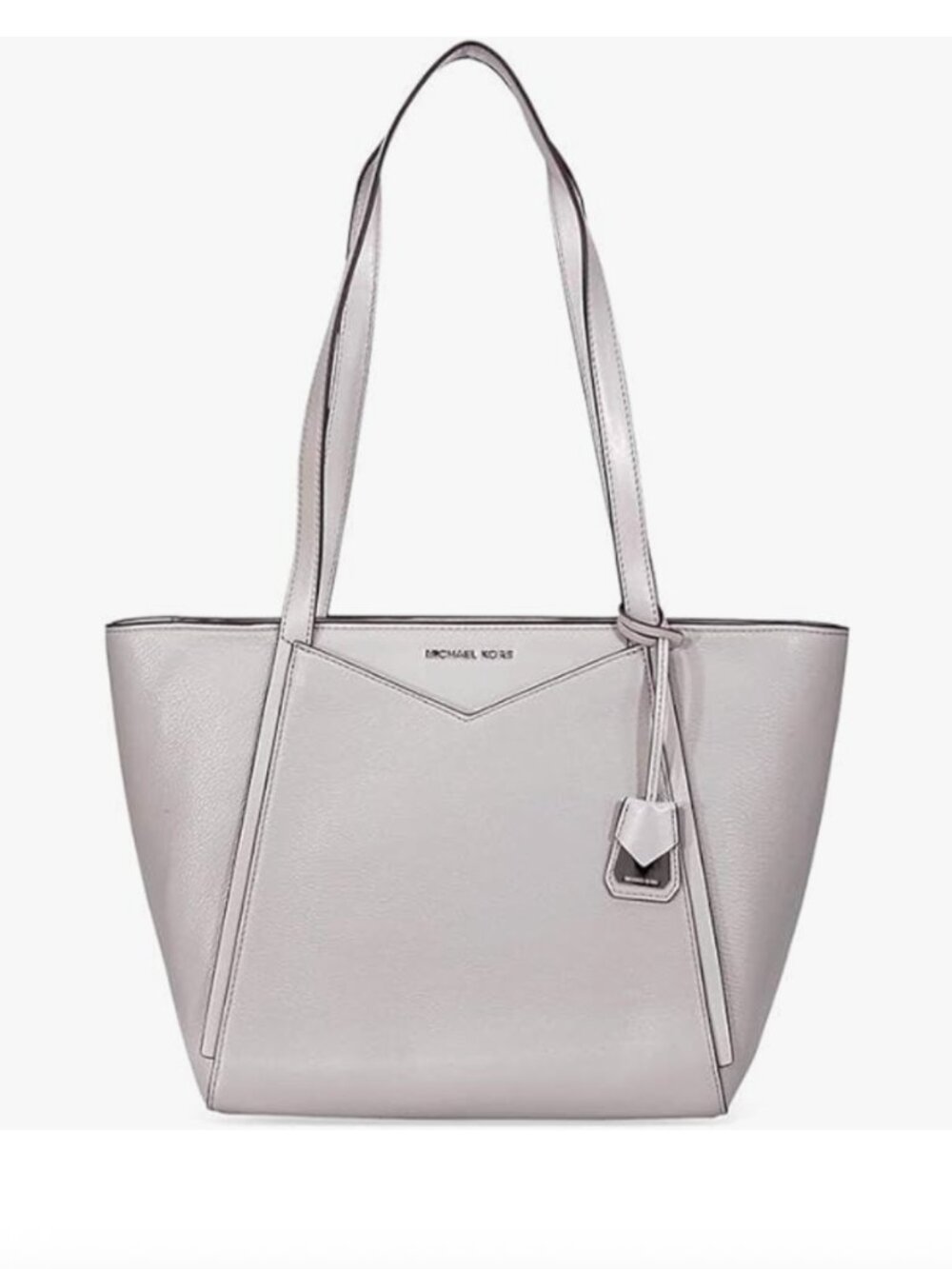 MICHAEL KORS Whitney Small Pebbled Leather Tote Bag Pearl Grey